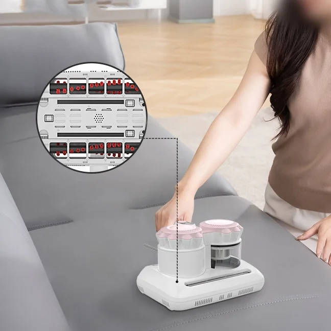 CM001 Double Cup Roller Brush Mite Removal Instrument Large Suction Dust UV Household Bed Dust Mite Control