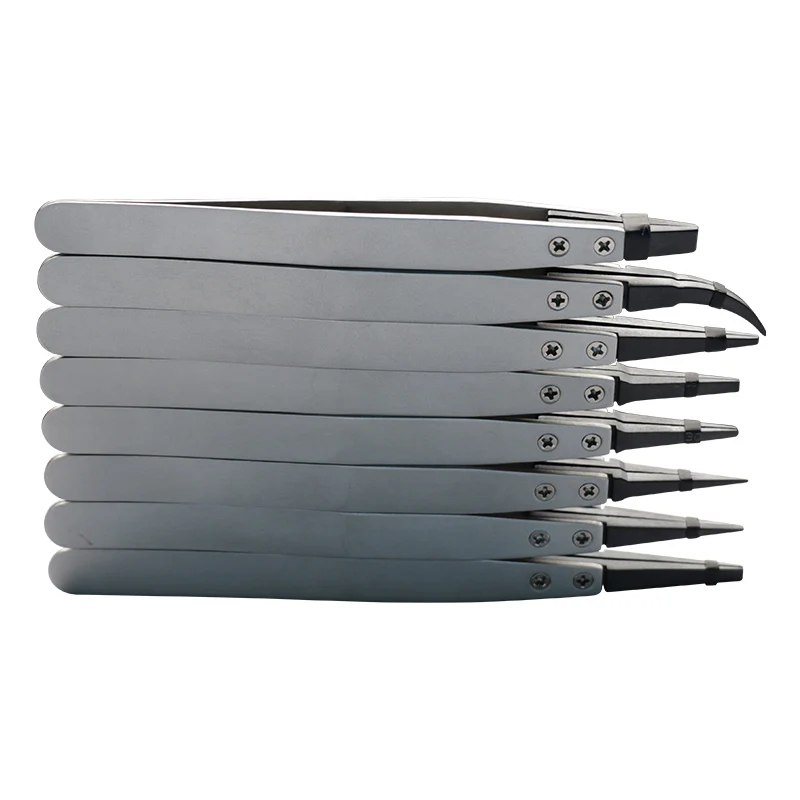 2021 High Precision Light Weight  Antistatic Esd Tweezers Esd Plastic Tweezers