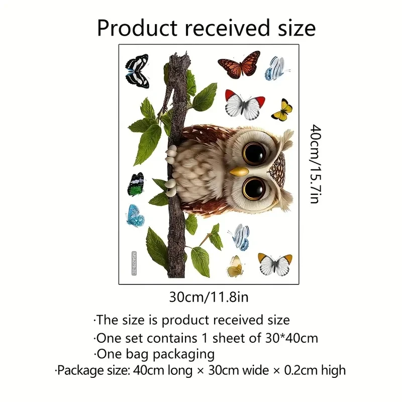 Owl Sticker Wall Stickers For Living Room Bedroom Background Wall Decoration Paintings Window Glass Stickers