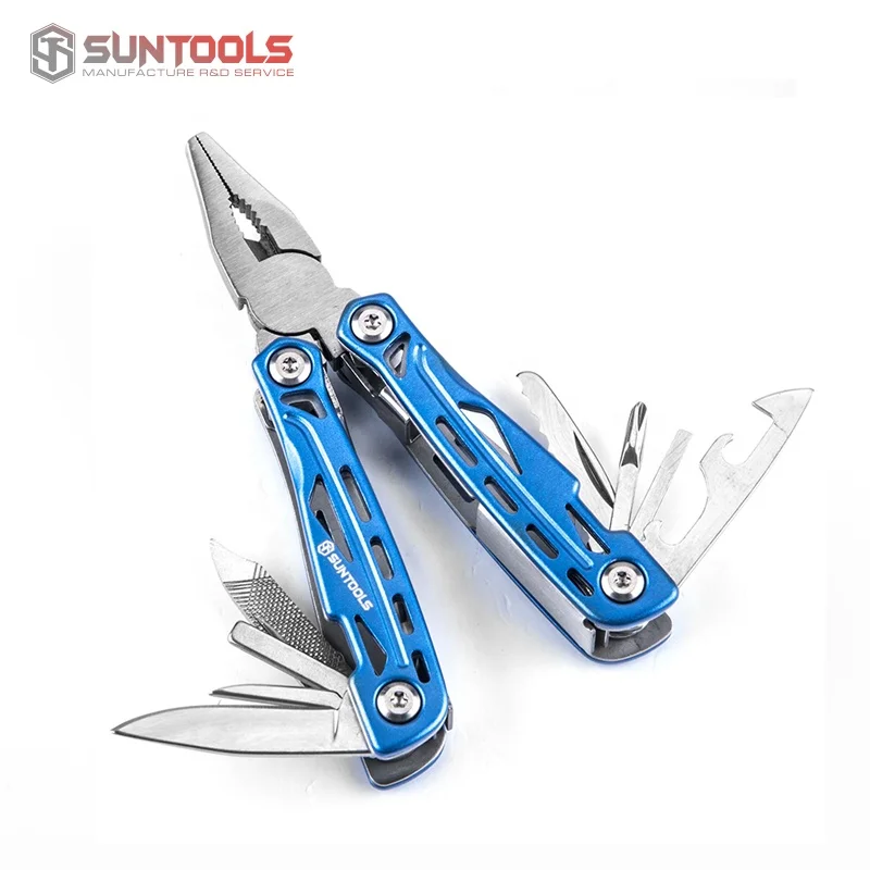 Mini folding multifunction aluminum handle gift promotional hand tool pocket knife screwdrivers openers cutting  pliers