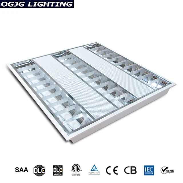 office hall way motion sensor emergency battery 600X600 mm grille lamp recessed square ceiling t8 led troffer light