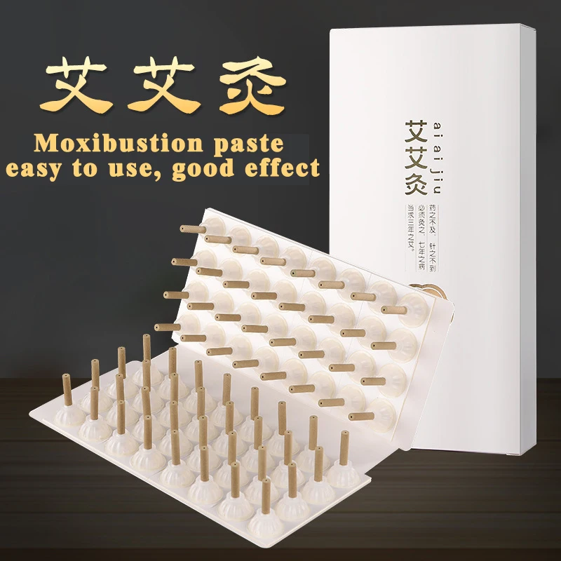 Healifty 64 Piezas mini rollo de moxa Palos de Moxa Barra para Moxibustion con Soporte