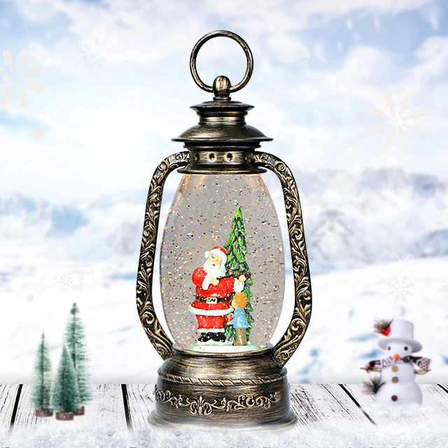 Best Selling Santa Decorative Christmas Led Lantern Water Snow Globe