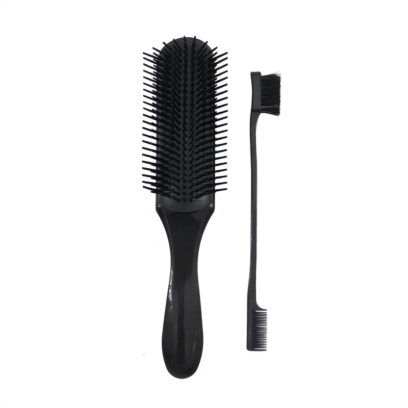 
Amazon Hot Sell 2019 Personalized Nylon Bristles 9 Row Denman Hair Brush 