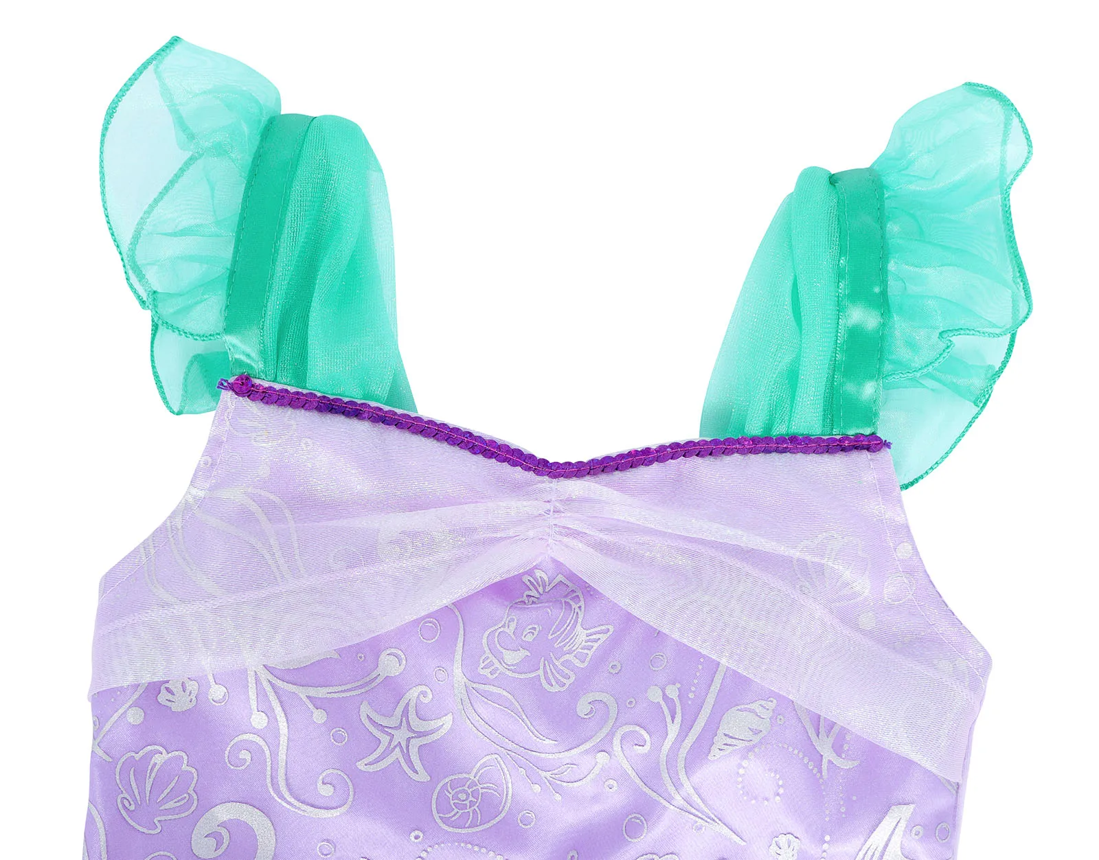 Halloween Cosplay Beautiful Fish Suit Birthday Party Little Girl Princess Mermaid Costume With Wand And Necklace