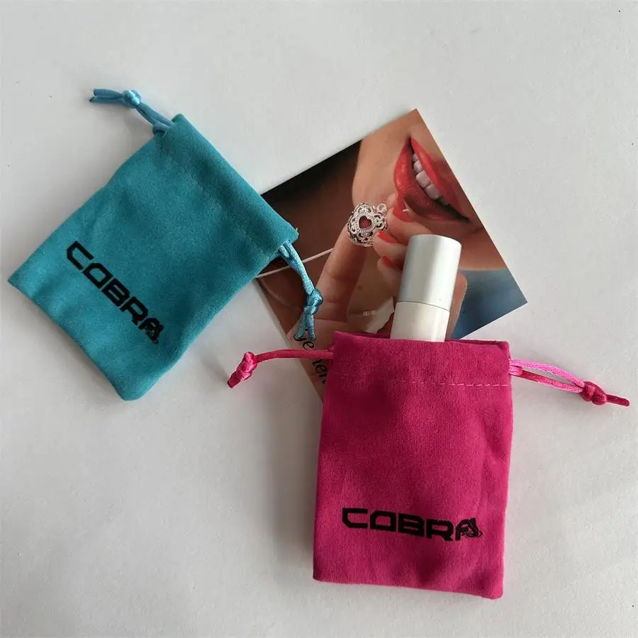 Small Luxury Custom Logo Suede Jewelry Bags Ring Earrings Necklaces Gift Packaging Velvet Pouches