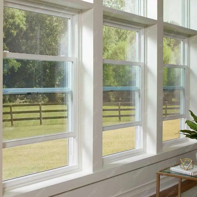 Sunnysky Top rated Ultra-Large Opening Soundproof Solutions Simulated Double Hung Windows Energy Efficient Office Window