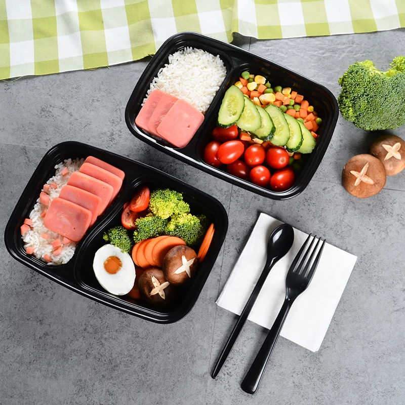 Customized food grade take away pp plastic rectangle guangdong disposable meal box with lid