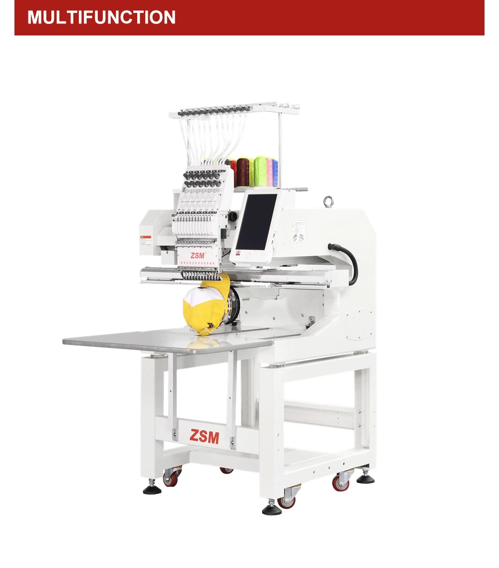 QM1201 high speed multi needles single head small computerized embroidery machine manufacturers