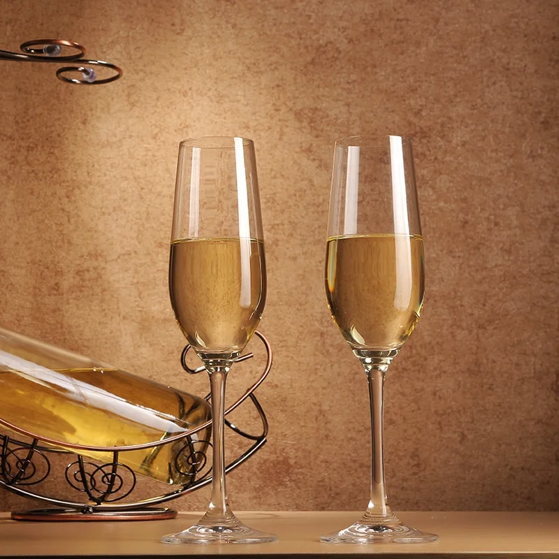 7oz crystal glass insulated champagne flute wedding clear red champagne glass cup wine and champagne glasses