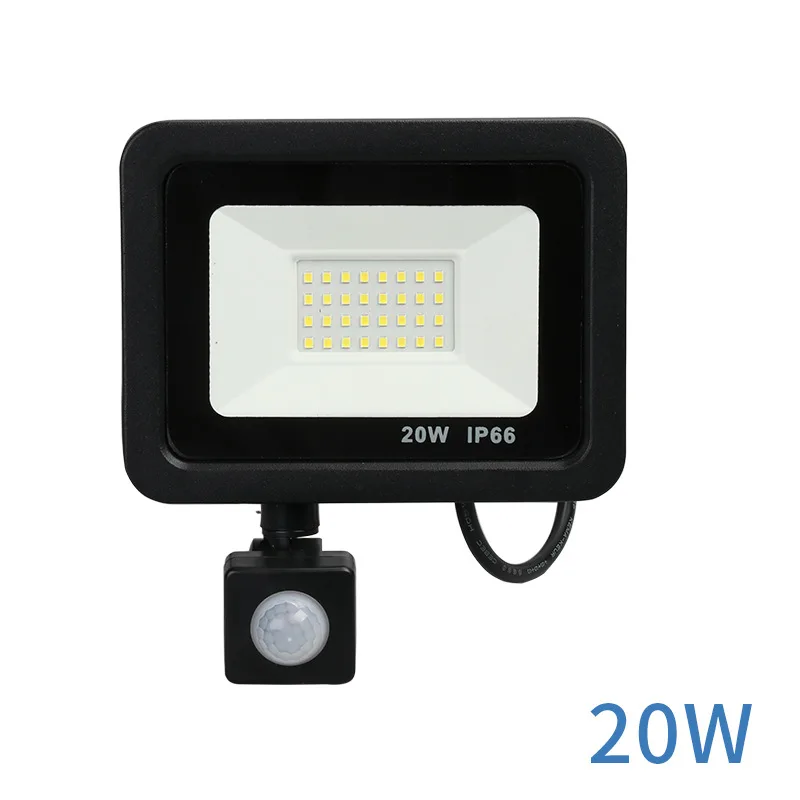 
2020 Hotsale Ultra-thin10w 20w 30w 50w IP65 PIR Motion Sensor SMD LED Floodlight 