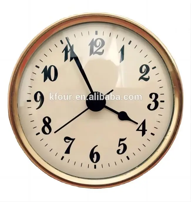 Gold, Silver bezel Clock Insert 70mm Diameter Clock Fit Ups Inserts Roman /Arabic Numeral Quartz Clock Insert