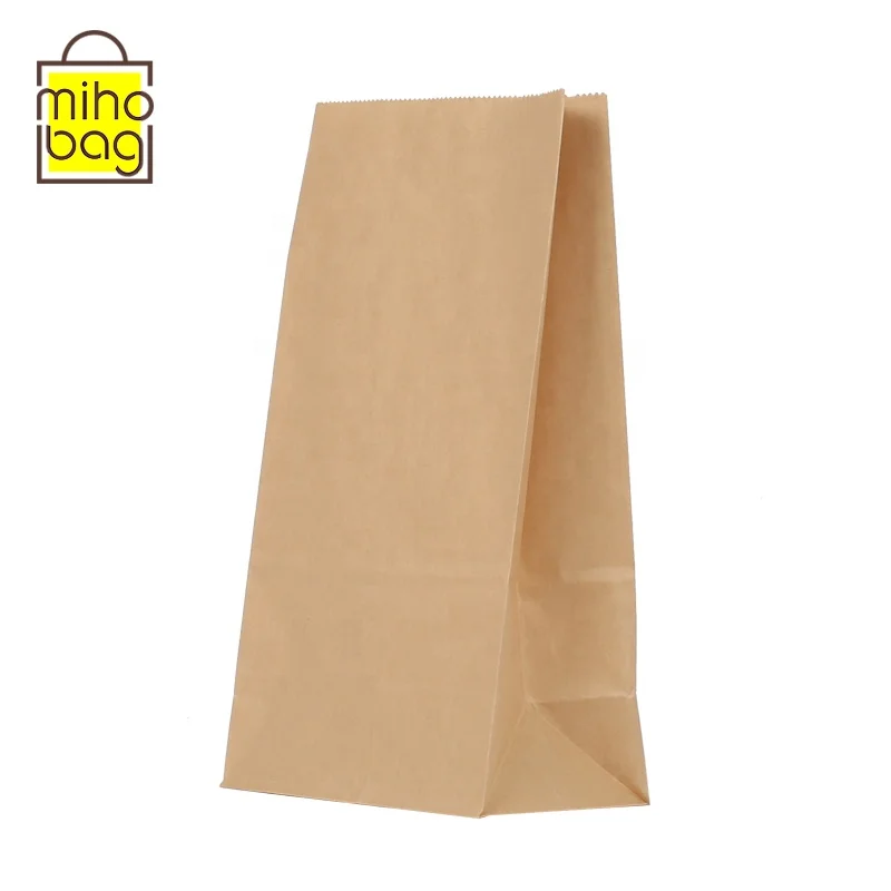 no handle food grade  white and brown kraft paper bag for food takeaway