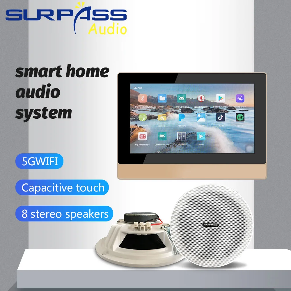 Android 8 1 система 8CH динамик Выход 8x20Watts RMS усилитель сабвуфер умная