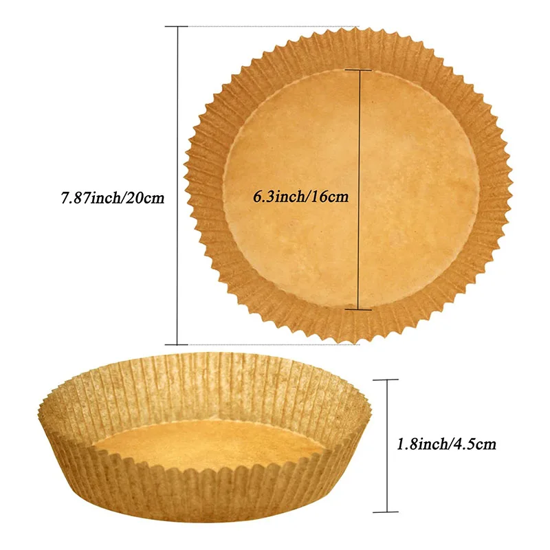 Factory Wholesale Round Baking Air Fryer Paper 20*5cm Food Grade Heat Resistant Disposable Air Fryer Kitchen Silicone Tray Paper