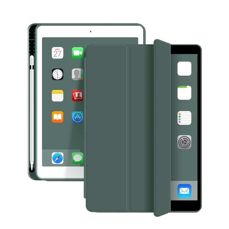 
Pencil Holder Smart Cover Silicone Case for iPad 10.2 Inch For iPad Cover 7th 8th Generation Case iPad 2019 2020  (1600052930344)