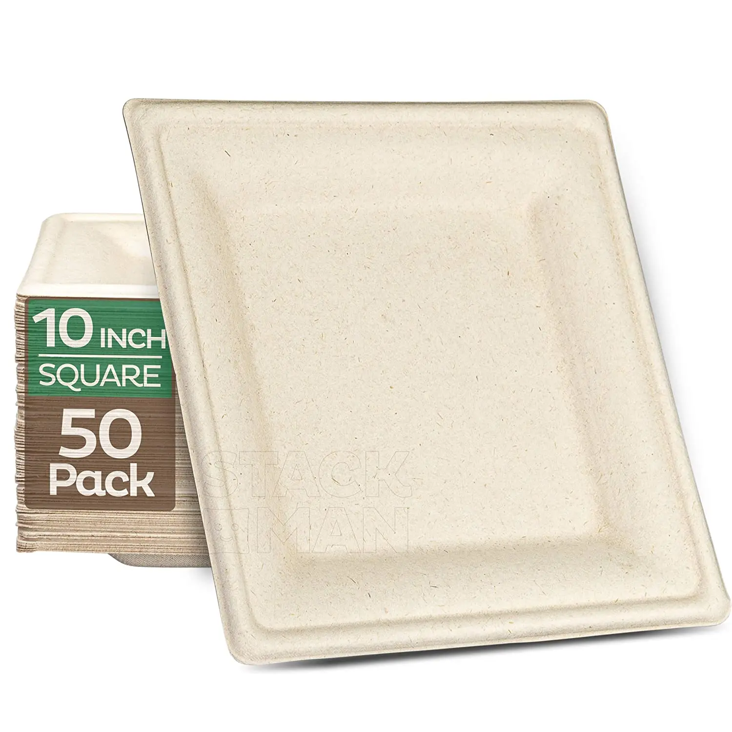 100% Compostable Square Paper Plates Elegant Disposable Dinner Plates 6 8 10 inch wedding dinner plates