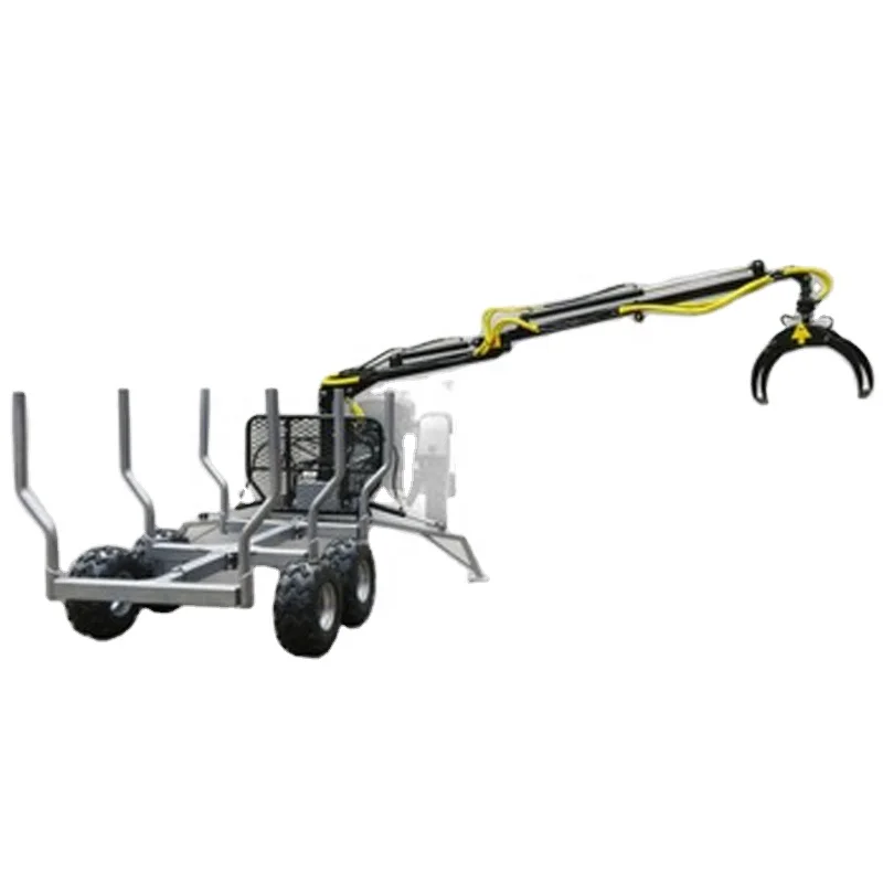 mini trailer for camping log loader grapple timber trailer atv road rotary boom 8t load capacity atv trailer timber