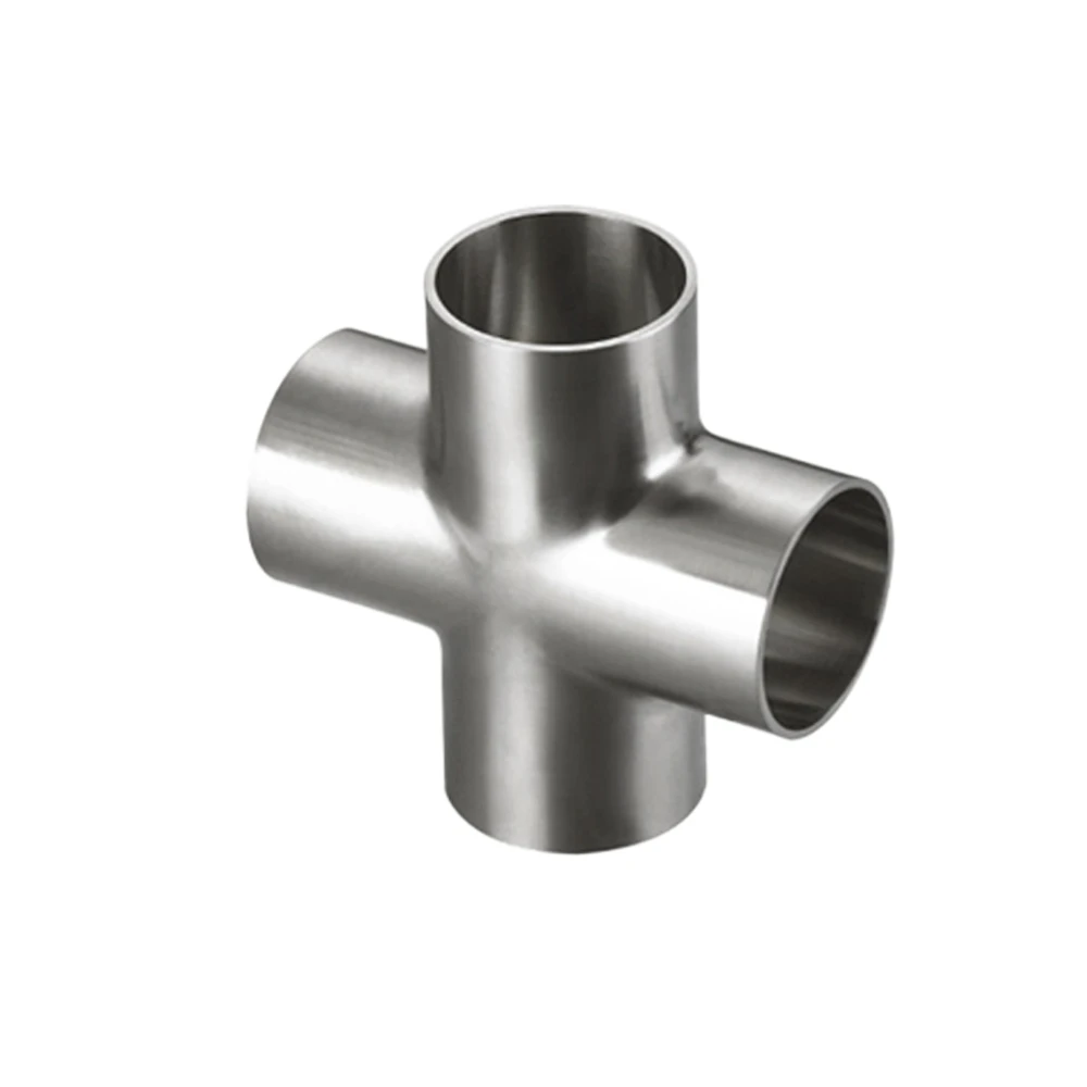 SMS DIN 3A ISO Sanitary Stainless Steel Quick Install Tri Clamp Cross Fitting
