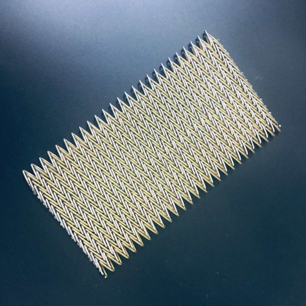 MSDS certification stainless steel mesh ladder belting metal conveyor belt