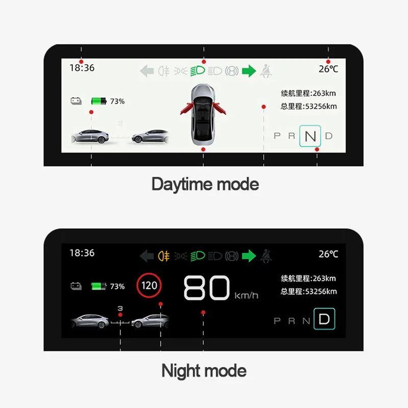 tesla model 3 car lcd meter instrument touch screen console digital lcd display for tesla model 3 model y
