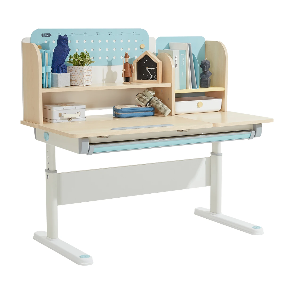 
2M2KIDS Children Furniture Sets Adjustable Desk Wood Eco-friendly Table with Drawer Ergonomics Wooden Kids Desk 