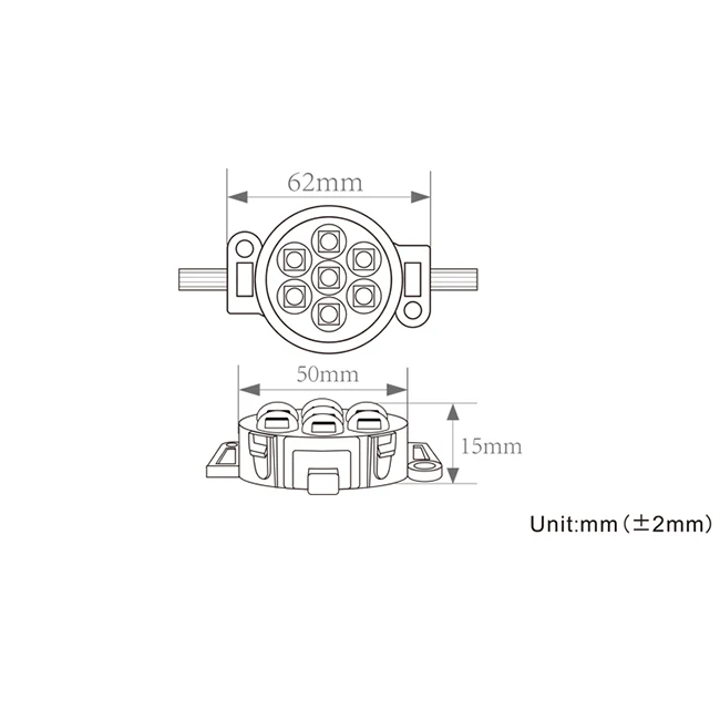 Наружный новый яркий Rgb точечный модуль 50 мм Ip65 цифровой водонепроницаемый Светодиодный точечный пиксельный свет