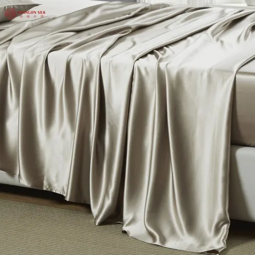 Home Textile Mulberry Silk 19mm Charmeuse Silk Flat Sheet