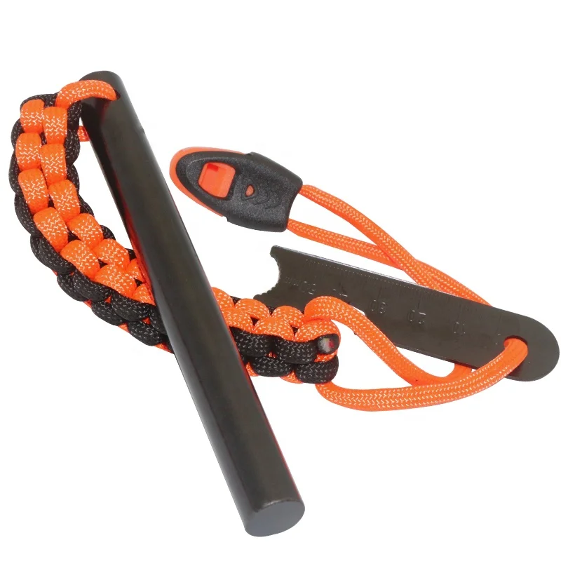 5inches Camp Bushcraft Paracord Handle Flint Fire Starter Sparking Ferrocerium Rod Lighter