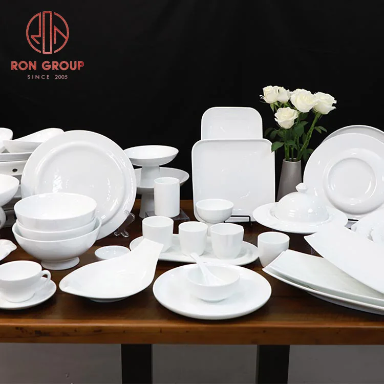 bone china flat wholesale square hotel dining white restaurant porcelain dinner ceramic plate dish dinnerware tableware bowl set