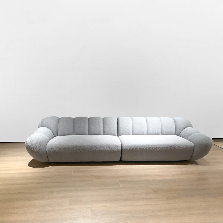 WESOME FURNITURE modern i shaped floor living room sofas Italian upholstery new fabric sectional couch sofa set