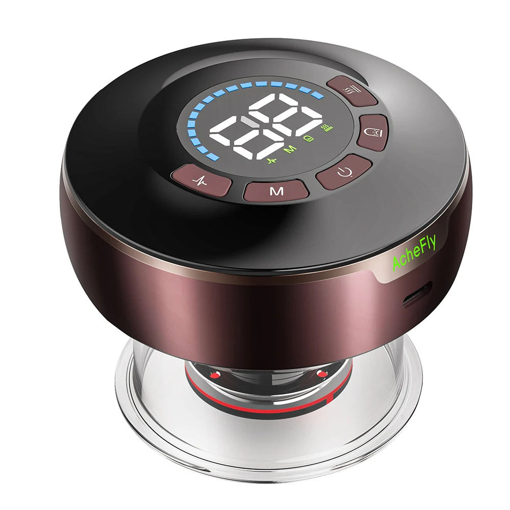 AcheFly EMS Heating Cupping Massage Smart Vacuum Suction Cup Therapy Jars Anti-Cellulite Massager Dispel Dampness Facial Cupping