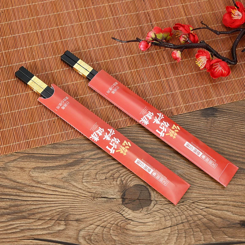Wholesale chopsticks paper sleeves pouch restaurant hotel custom logo chopsticks paper pocket cutlery paper envelope bag