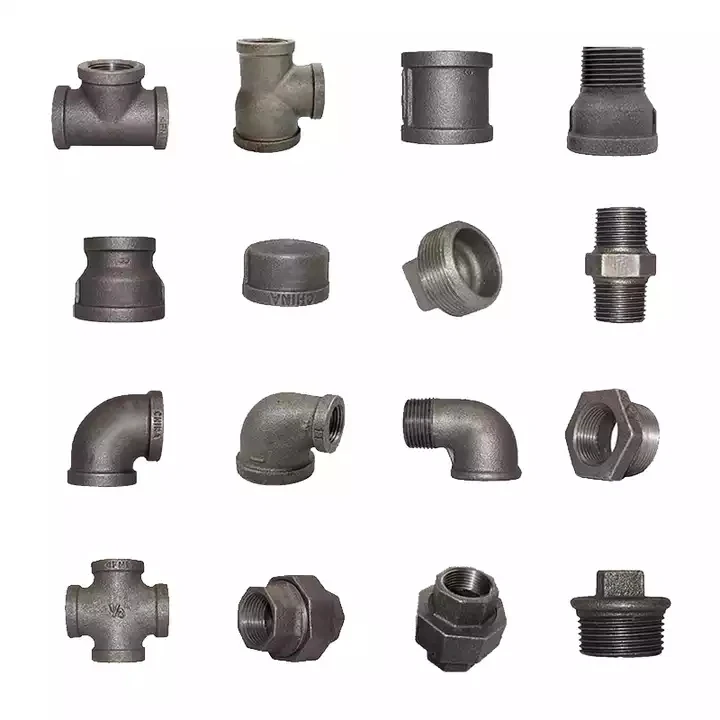 Hardware Male Female Black Threaded Malleable Iron Socket Reducing Elbow Plumbing Material Galvanized Tee Reducer Pipe FITTING
