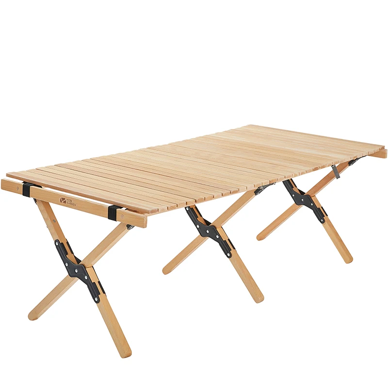 MOBI GARDEN Outdoor camping picnic portable solid wood folding Egg roll table
