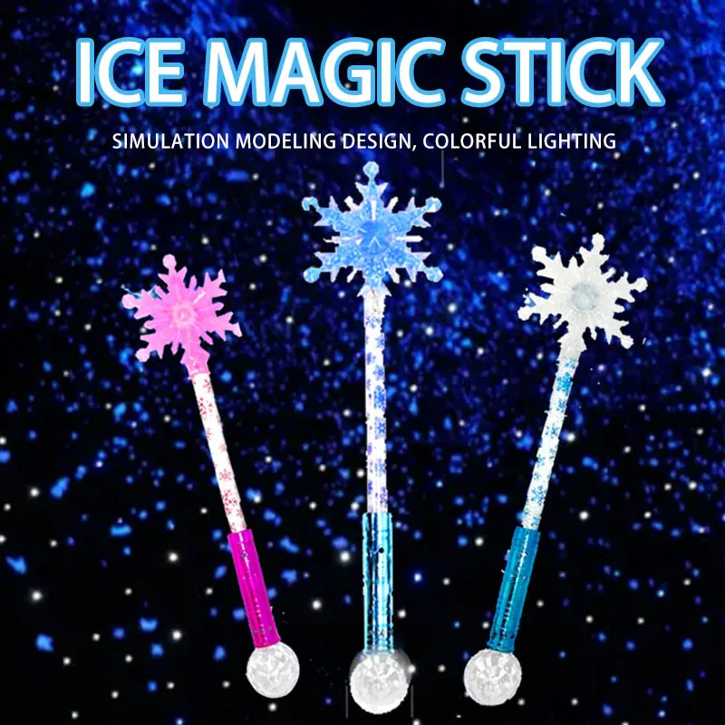 Wholesale Magic LED Glow Snowflake Wand Multi-Color Plastic LED Stick Parties China Manufactured Promotional Party Supplies