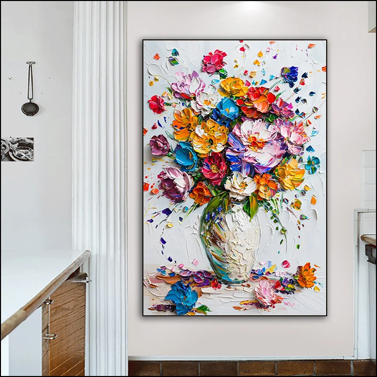 New Chinese flower hand-painted living room hanging picture home decor painting and wall art other paintings