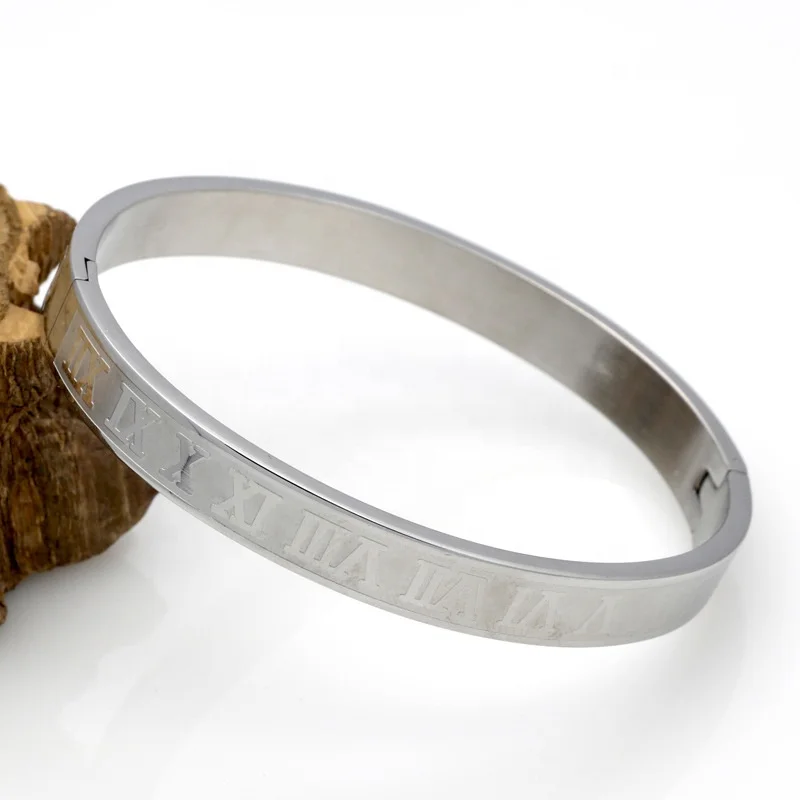 Kiss the Lover Couple Bracelet Creative Roman Numeral Titanium Steel Bracelet Bf Bangle with Rival Ring Valentine Gift Wholesale