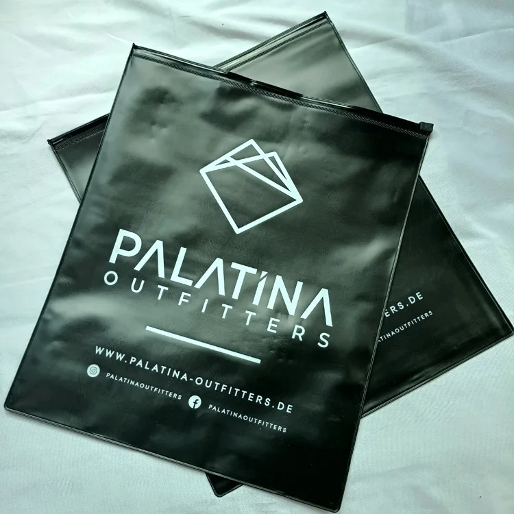 High Quality Custom Black PVC packaging Zip lock Bag ,Plastic clothing  Packaging Zipper Bag