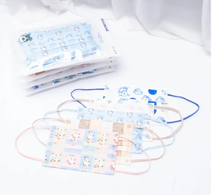 OEM Wholesale Factory 3 Layers Children Medical Colorful 3ply Disposable Non Woven Protective Printed  Face Mask