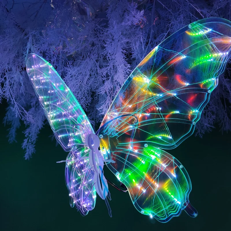 Exquisite Fashion Luminous Butterfly Ornaments High-end Laser Lights Wedding Venue Props Decoration  Lights