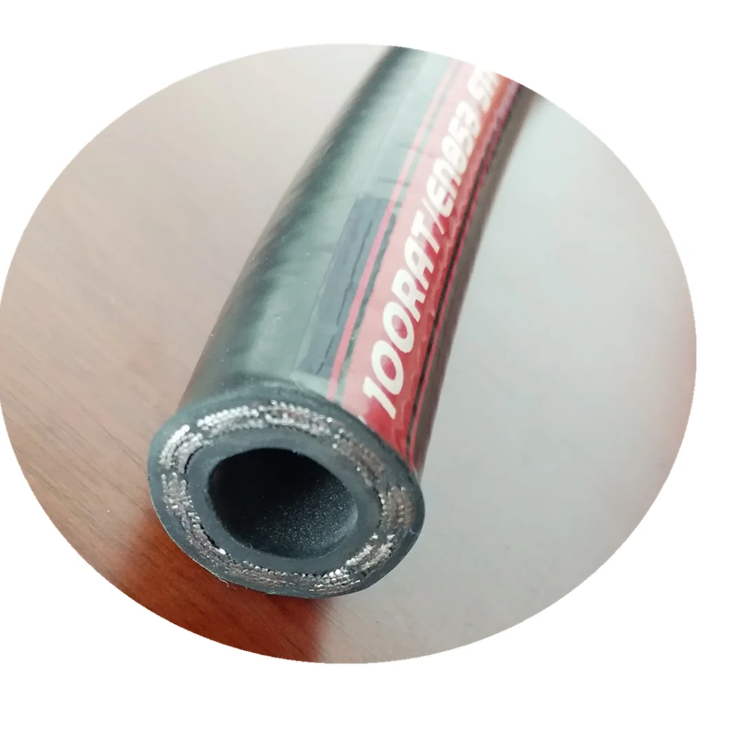 Smooth SURFACE SAE 100R1 R2 DN EN853 1SN 2SN Steel Wire Braided Flexible Hydraulic Rubber Hose