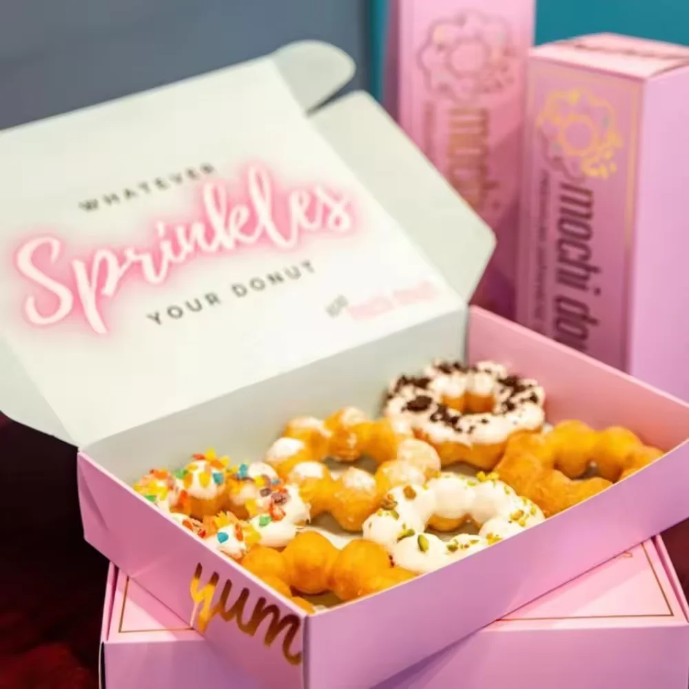 Paper Food Take Away Disposable Coffee 2 4 Cup Coffe Drink Donut Combine Holder Cup Carrier Donut Boxes