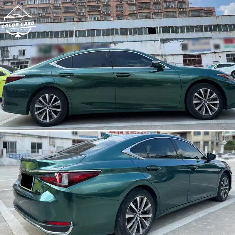 Super Glossy PET Gothland Green Vehicle Metallic Car Wrap Film Vinyl Wrap for Car Body