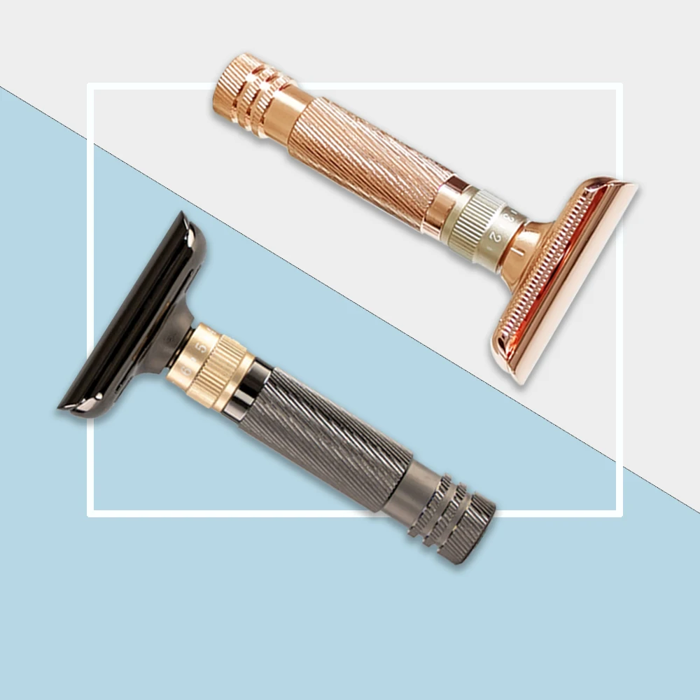 Spolo New Design 1-8 Adjustable Classic Double Edge Razor Stainless Steel Blade Shaver Best Shaving Razor