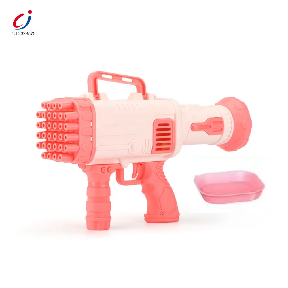 Wholesale children outdoor light rocket blowing bubbles electric bubble machine gun 32 hole bazooka bubble gun