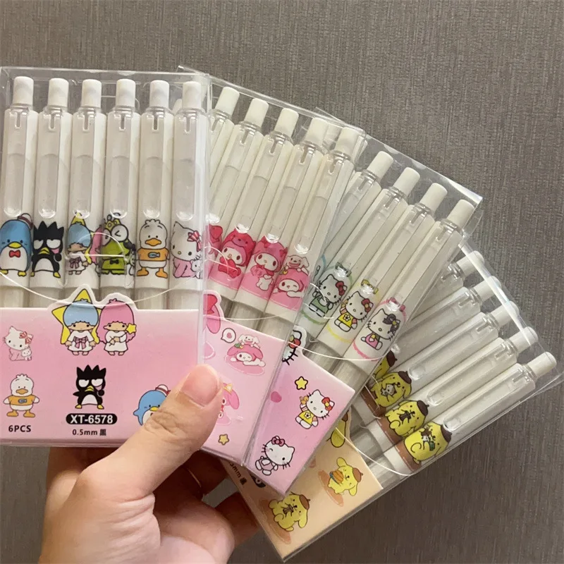 Lovely Cartoon Ear Dog Kitty Melody Twins Purin Dog Pochacco Kuromi Black 0.5mm Gel Pens Cute Neutral Pen for Student Writing