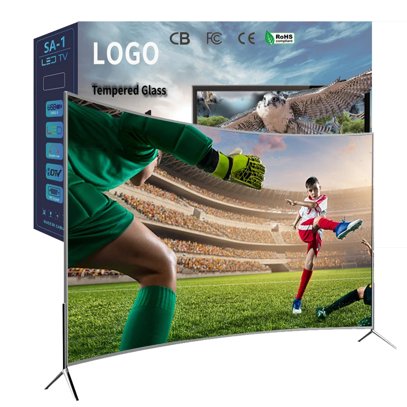 65inch Curved Smart TV 4K Big Screen Ultra HD LED TV Smart Television 75 inch TV