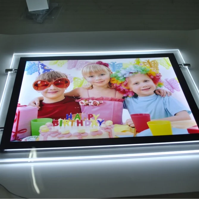 A1 A2 Ultra Slim Crystal LED Light Box Advertising Display A3 A4 Restaurant Menu Board Acrylic Photo Frame Poster Lightbox