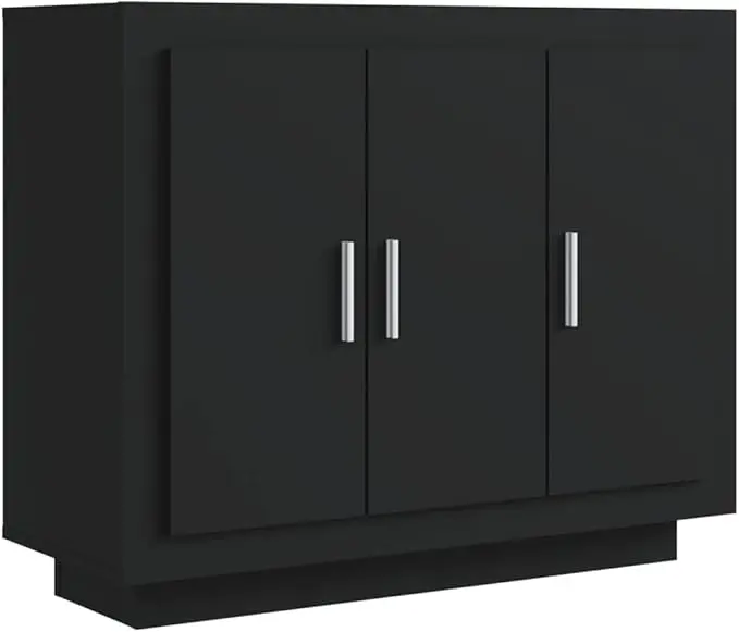MAY HOME Furniture Wood Black - Modern and Elegant Home Storage Cabinet with Shelves and Doors, Easy to Clean